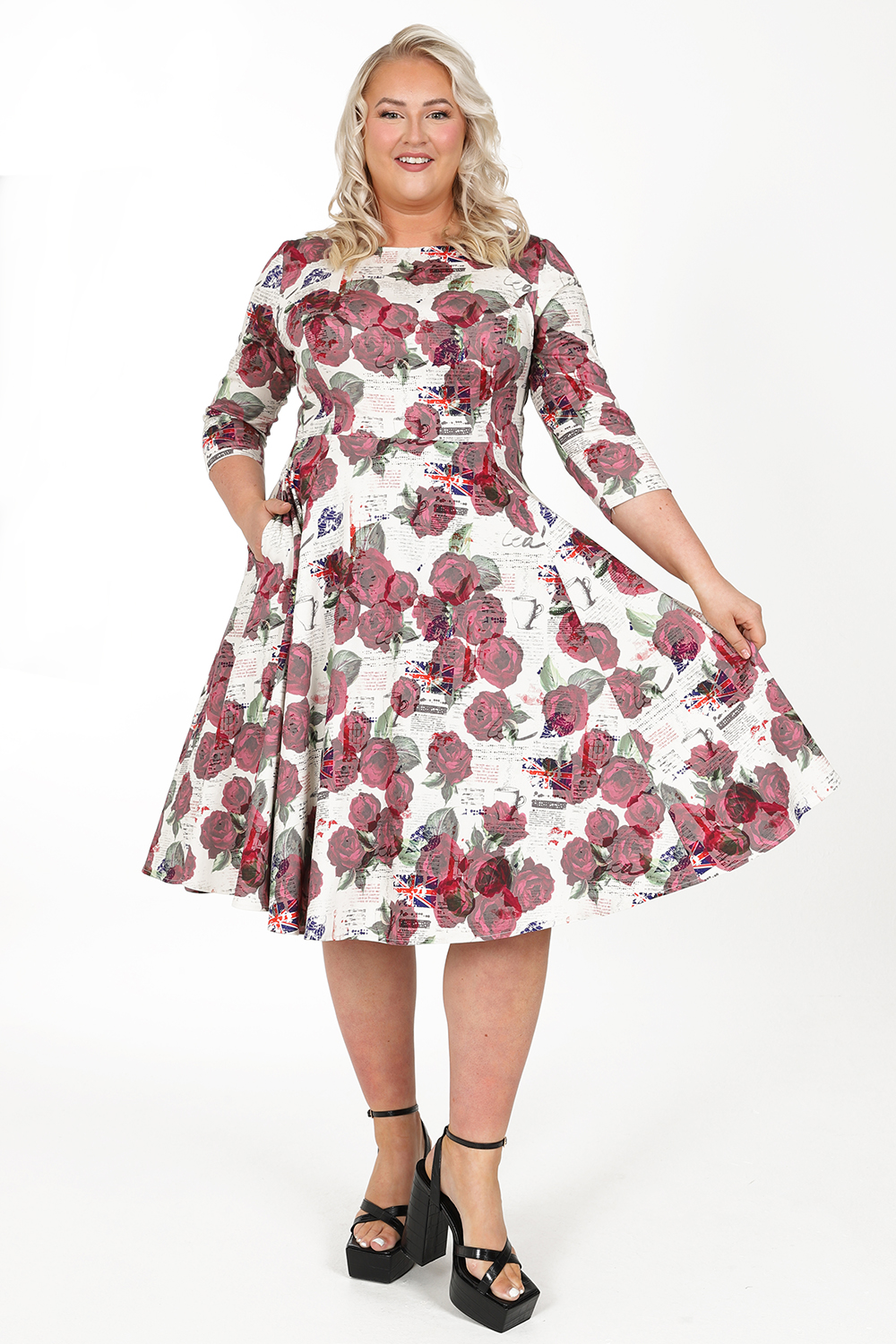 Petal Floral Swing Dress in Extended Sizing